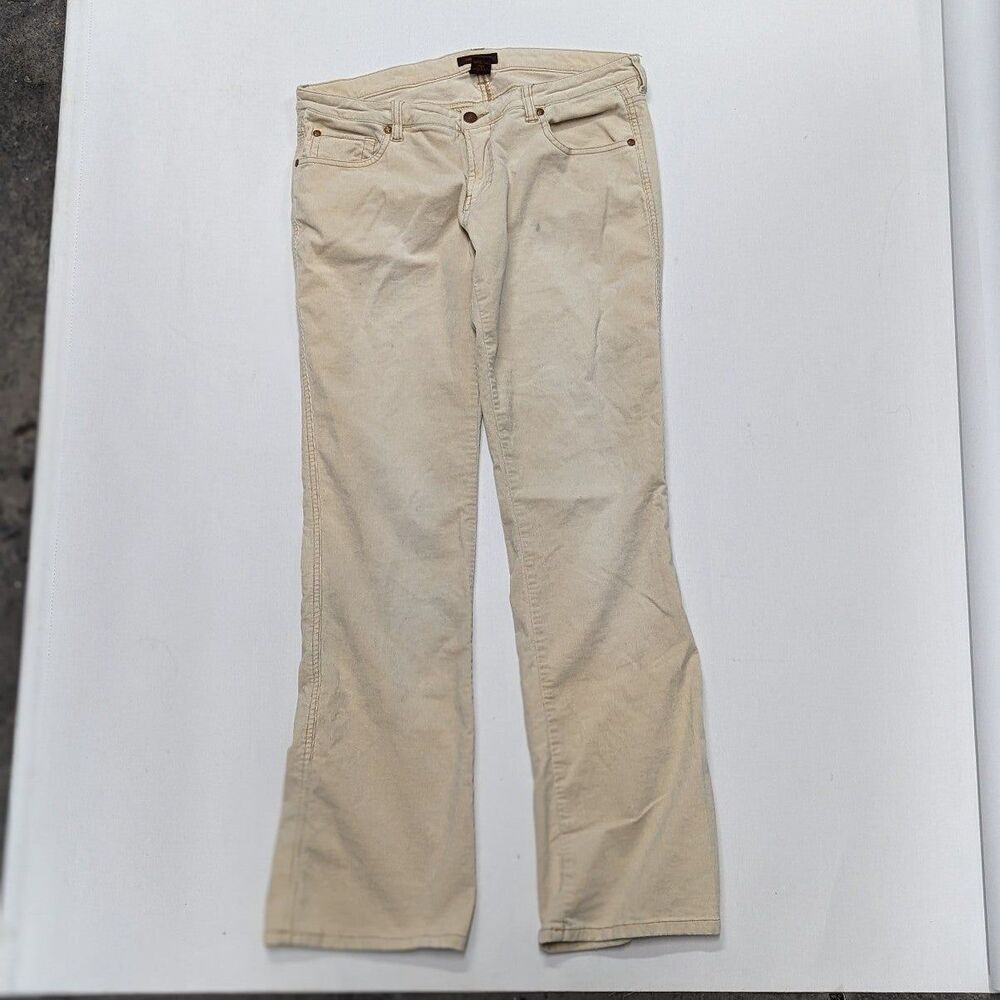 Y2K Cream Corduroy Ribbed Flare Pants Indie Sleaze Boho Blue Asphalt 13 Normcore